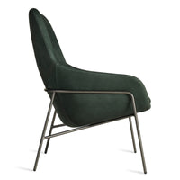 Acre Lounge Chair in Navy Green Leather - Angle 9
