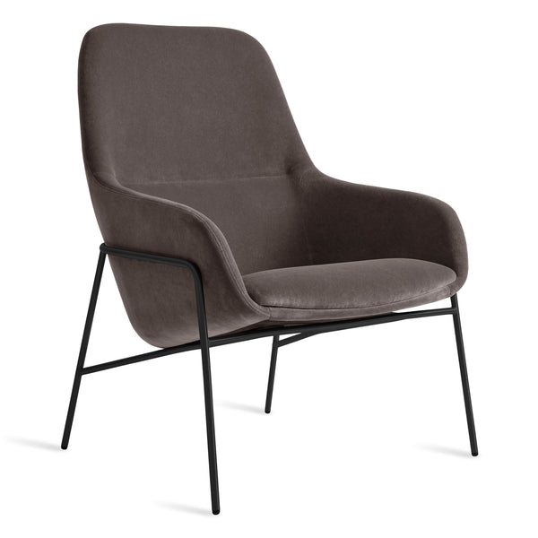 Acre Lounge Chair in Storm Velvet - Angle 1