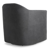 About Face Swivel Lounge Chair in Ink Leather - Angle 8