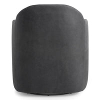 About Face Swivel Lounge Chair in Ink Leather - Angle 9
