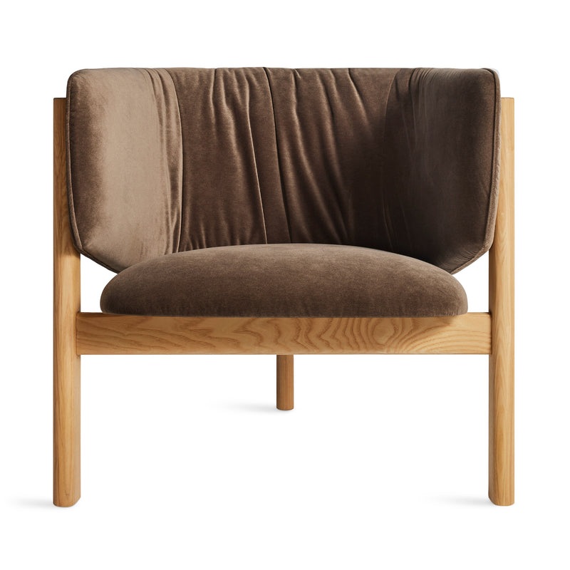 All In Lounge Chair in Tomato Velvet - Angle 1