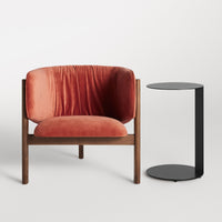 All In Lounge Chair en Tomato Velvet - ángulo 3