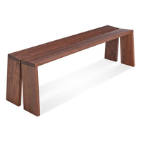 Amicable Split Bench in Walnut - Angle 6
