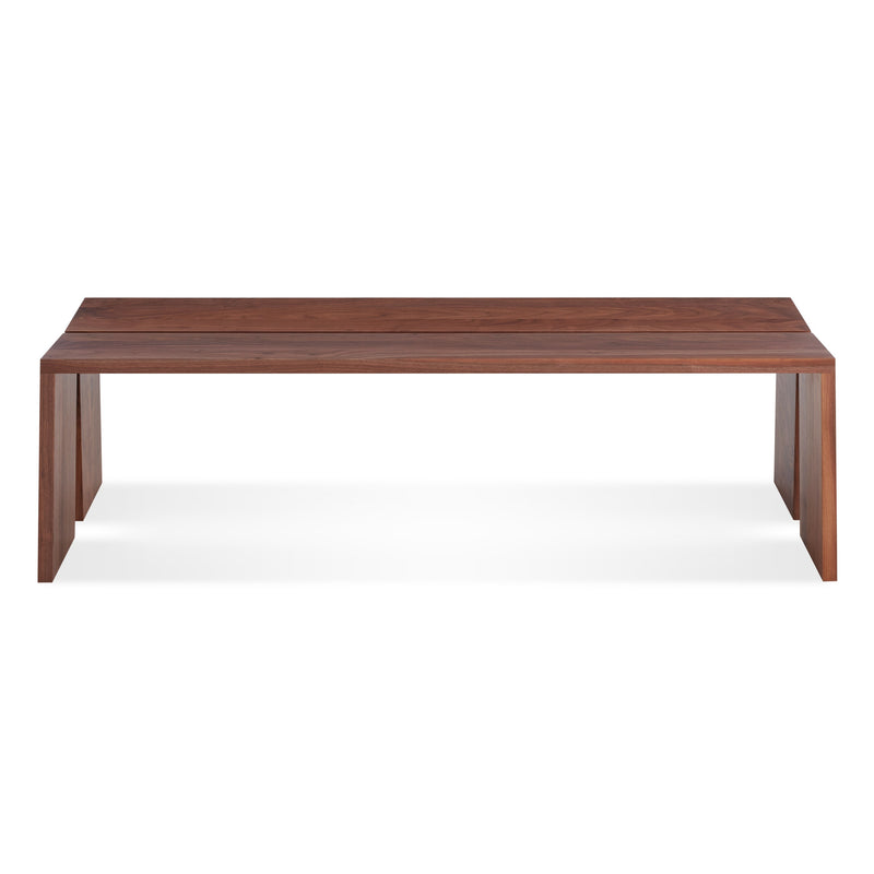 Amicable Split Bench in Walnut - Angle 2