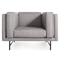 Bank Lounge Chair in Vern Grey - Angle 1