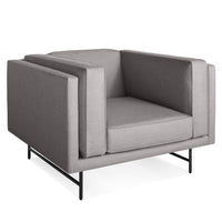 Bank Lounge Chair in Vern Grey - Angle 3
