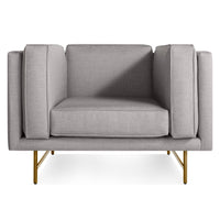 Bank Lounge Chair in Vern Grey - Angle 1