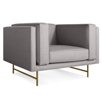 Bank Lounge Chair in Vern Grey - Angle 2