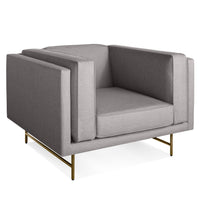 Bank Lounge Chair in Vern Grey - Angle 3
