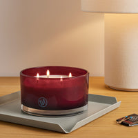 Grandpa's Glove Candle in Oxblood - Angle 2