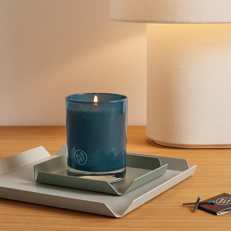 Forbidden Snack Candle in Marine Blue - Angle 2