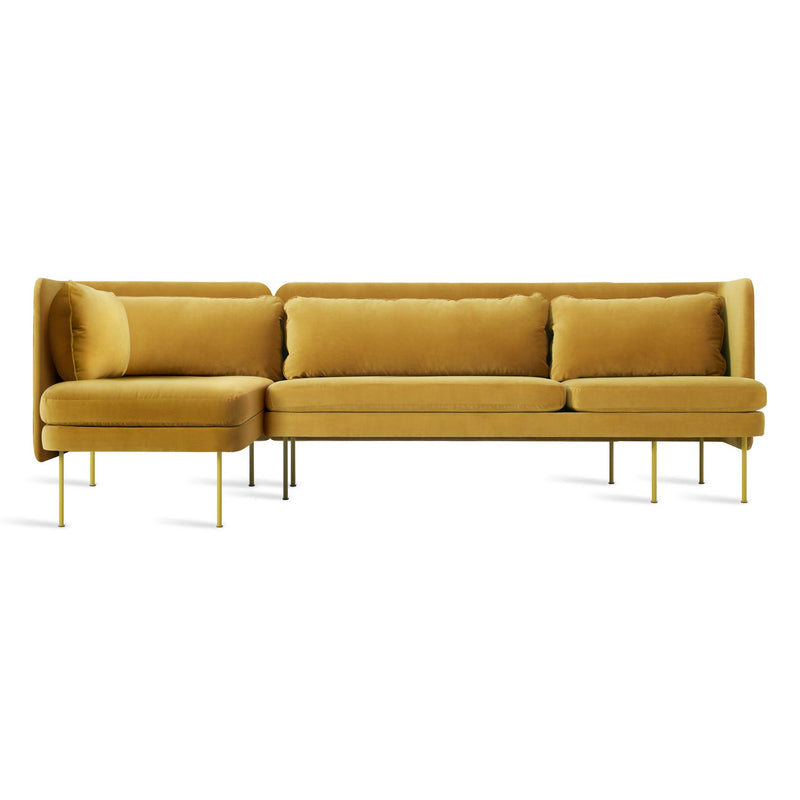 Bloke Sofa with Chaise in Ochre Velvet
