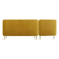Bloke Armless Sofa with Chaise in Ochre Velvet - Angle 7