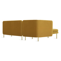 Bloke Armless Sofa with Chaise in Ochre Velvet - Angle 6