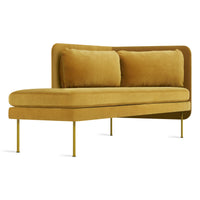Bloke Chaise en Ochre Velvet - ángulo 2