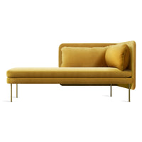 Bloke Chaise en Ochre Velvet - ángulo 1