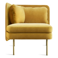 Bloke Chaise en Ochre Velvet - ángulo 3