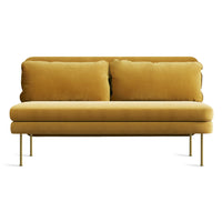 Bloke 60" Armless Sofa in Ochre Velvet - Angle 1