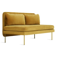 Bloke 60" Armless Sofa in Ochre Velvet - Angle 2