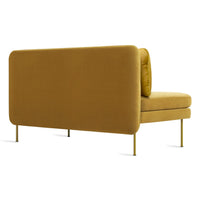 Bloke 60" Armless Sofa in Ochre Velvet - Angle 4