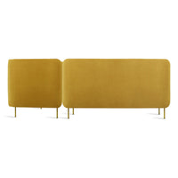 Bloke Armless Sofa with Chaise in Ochre Velvet - Angle 7