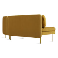 Bloke Armless Sofa with Chaise in Ochre Velvet - Angle 6
