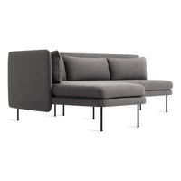 Bloke Armless Sofa with Chaise in Gabro Grey - Angle 2