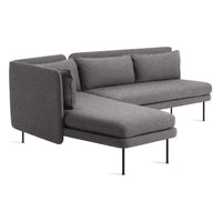 Bloke Armless Sofa with Chaise in Gabro Grey - Angle 3