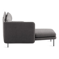 Bloke Armless Sofa with Chaise in Gabro Grey - Angle 5