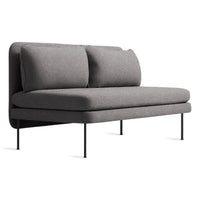 Bloke 60" Armless Sofa in Gabro Grey - Angle 2