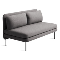 Bloke 60" Armless Sofa in Gabro Grey - Angle 3