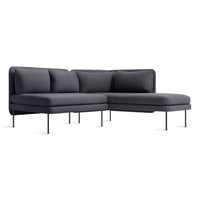 Bloke Armless Sofa with Chaise in Rostenkowski Blue - Angle 2