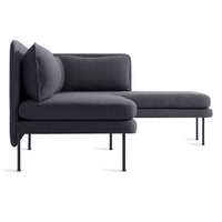 Bloke Armless Sofa with Chaise in Rostenkowski Blue - Angle 4