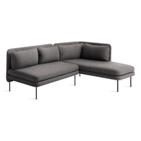 Bloke Armless Sofa with Chaise en Gabro Grey - ángulo 3