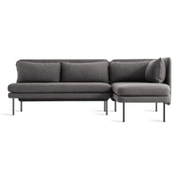 Bloke Armless Sofa with Chaise en Gabro Grey - ángulo 1