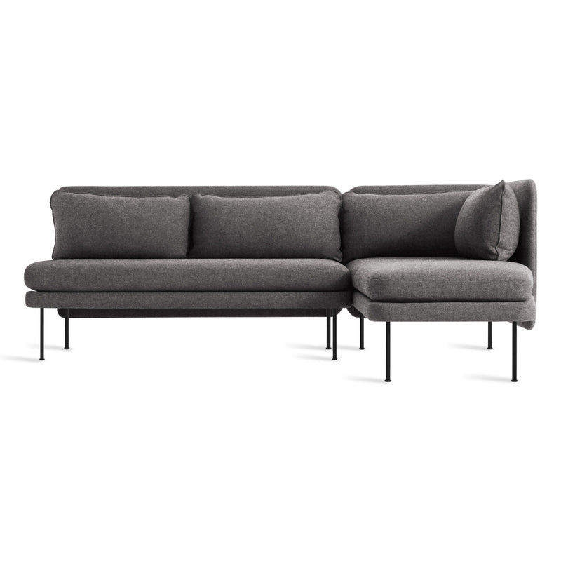Bloke Armless Sofa with Chaise in Gabro Grey