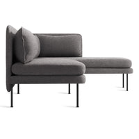 Bloke Armless Sofa with Chaise en Gabro Grey - ángulo 4