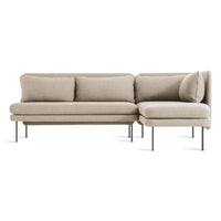 Bloke Armless Sofa with Chaise en Tait Stone - ángulo 1