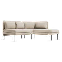 Bloke Armless Sofa with Chaise en Tait Stone - ángulo 2