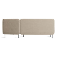 Bloke Armless Sofa with Chaise en Tait Stone - ángulo 7