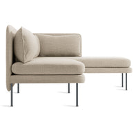 Bloke Armless Sofa with Chaise en Tait Stone - ángulo 4
