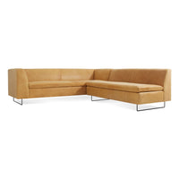Bonnie and Clyde Sectional Sofa in Camel Leather - Angle 6