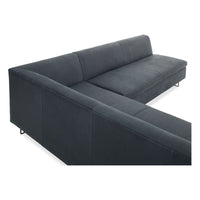 Bonnie and Clyde Sectional Sofa in Ink Leather - Angle 6