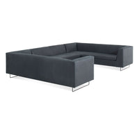 Bonnie and Clyde U-Shaped Sectional Sofa in Ink Leather - Angle 4