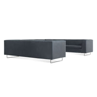 Bonnie and Clyde U-Shaped Sectional Sofa in Ink Leather - Angle 3
