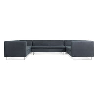 Bonnie and Clyde U-Shaped Sectional Sofa in Ink Leather - Angle 1