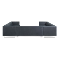 Bonnie and Clyde U-Shaped Sectional Sofa in Ink Leather - Angle 8