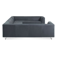 Bonnie and Clyde U-Shaped Sectional Sofa in Ink Leather - Angle 6