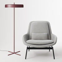 Bobber Floor Lamp in Oxblood Leather - Angle 6