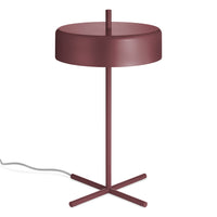 Bobber Table Lamp in Oxblood Leather - Angle 3